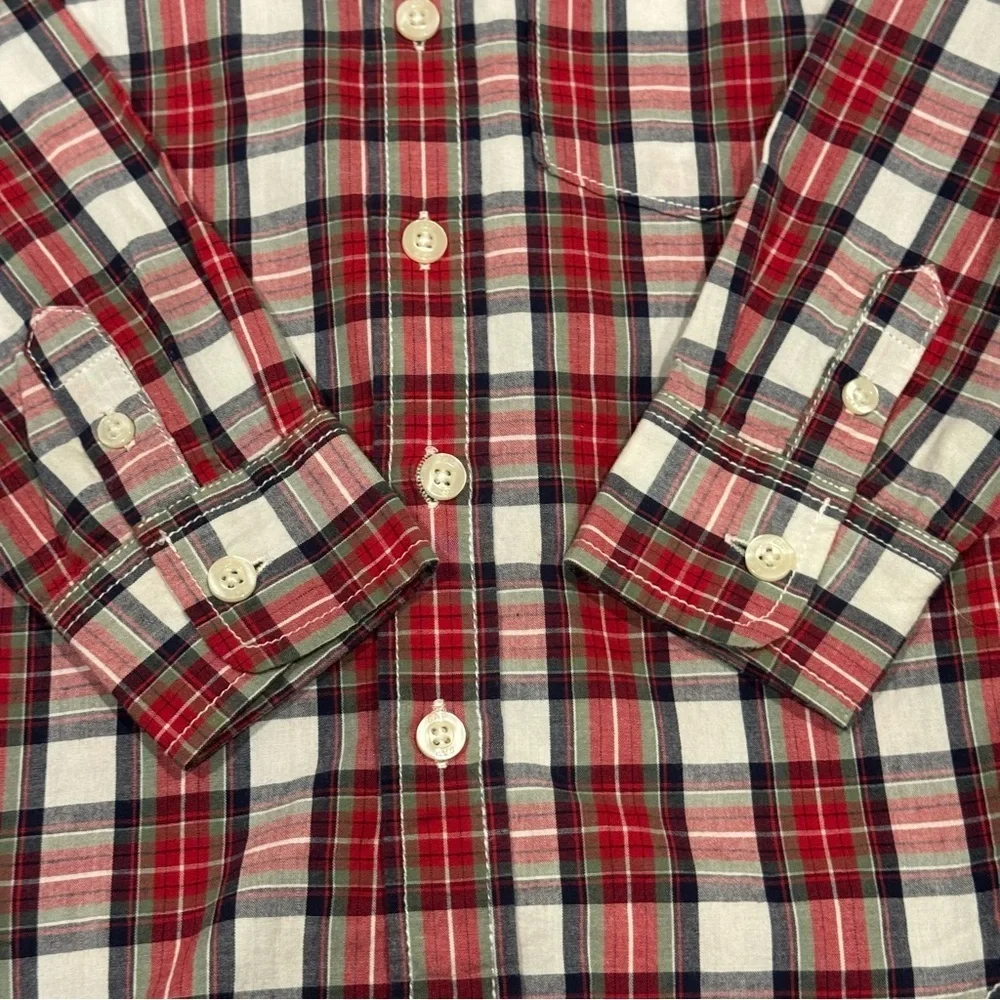 Baby Gap Red Plaid Button Up Long Sleeve Dress Shirt Toddler Boys Size 4 Years